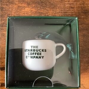 Starbucks Green and White Coffee Mug Ornament Holiday 2025 Christmas